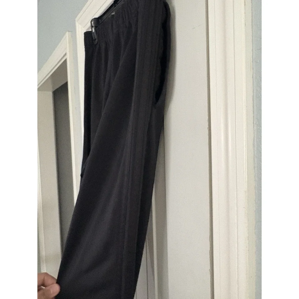 Adidas Track Pants Mens Medium Black Excellent Tonal Stripes Joggers